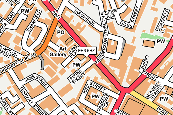 EH6 5HZ map - OS OpenMap – Local (Ordnance Survey)