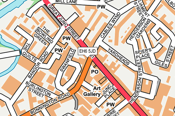 EH6 5JD map - OS OpenMap – Local (Ordnance Survey)