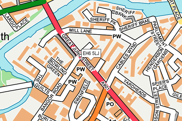 EH6 5LJ map - OS OpenMap – Local (Ordnance Survey)