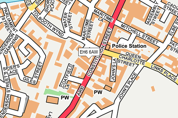 EH6 6AW map - OS OpenMap – Local (Ordnance Survey)