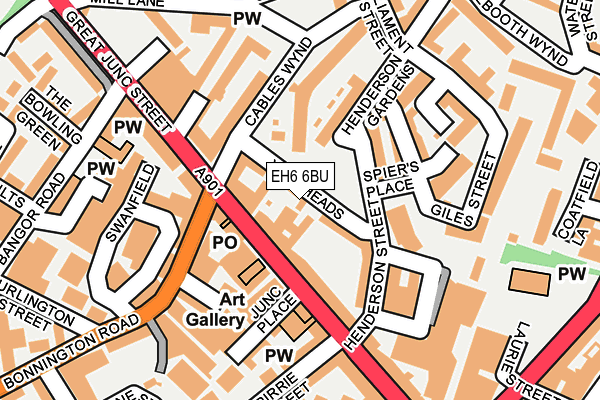 EH6 6BU map - OS OpenMap – Local (Ordnance Survey)