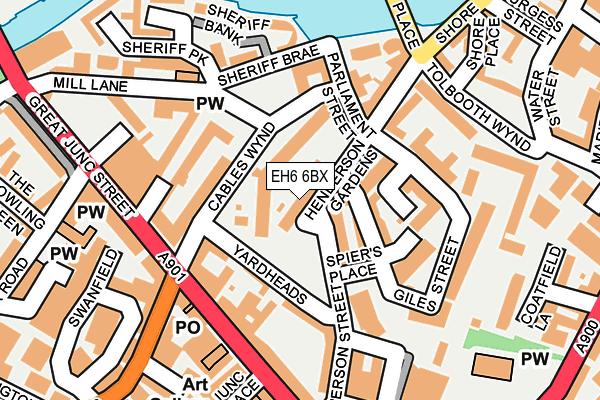 EH6 6BX map - OS OpenMap – Local (Ordnance Survey)