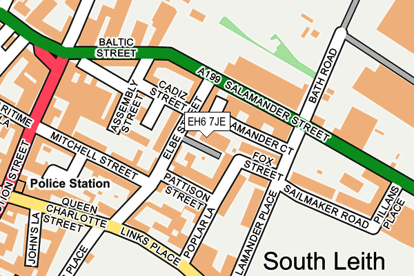 EH6 7JE map - OS OpenMap – Local (Ordnance Survey)