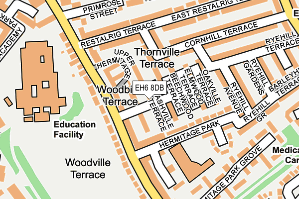 EH6 8DB map - OS OpenMap – Local (Ordnance Survey)