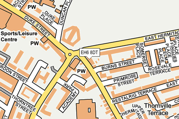 EH6 8DT map - OS OpenMap – Local (Ordnance Survey)