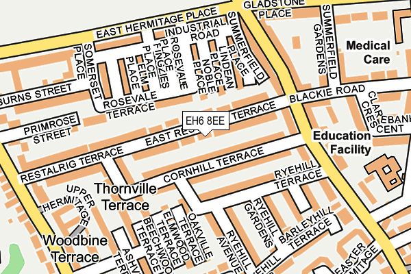EH6 8EE map - OS OpenMap – Local (Ordnance Survey)