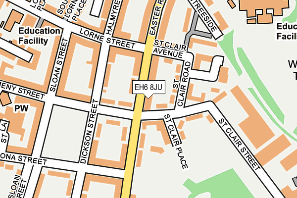 EH6 8JU map - OS OpenMap – Local (Ordnance Survey)