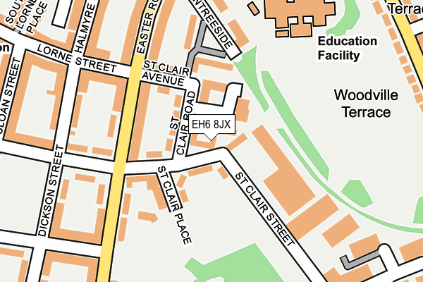 EH6 8JX map - OS OpenMap – Local (Ordnance Survey)