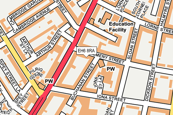 EH6 8RA map - OS OpenMap – Local (Ordnance Survey)