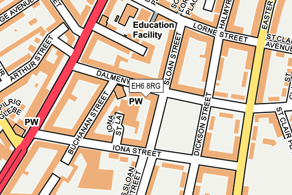 EH6 8RG map - OS OpenMap – Local (Ordnance Survey)