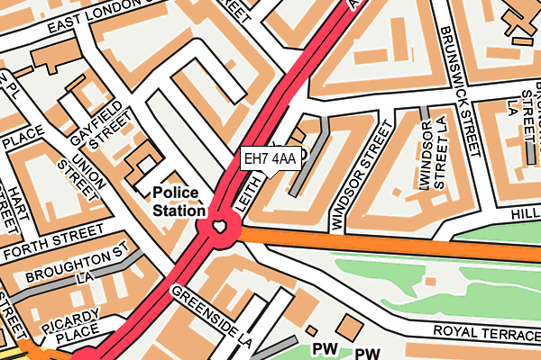 EH7 4AA map - OS OpenMap – Local (Ordnance Survey)