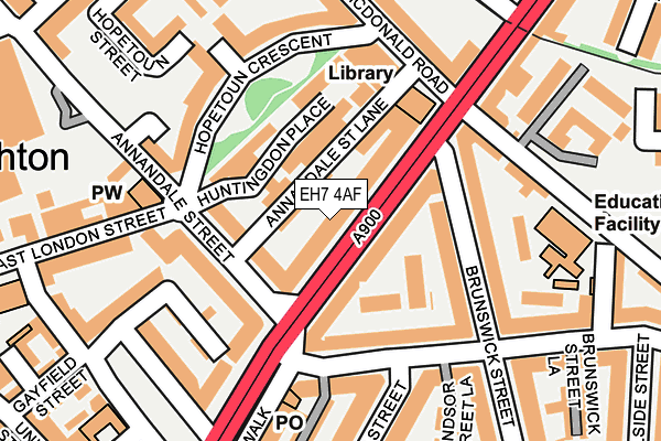 EH7 4AF map - OS OpenMap – Local (Ordnance Survey)