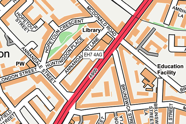 EH7 4AG map - OS OpenMap – Local (Ordnance Survey)