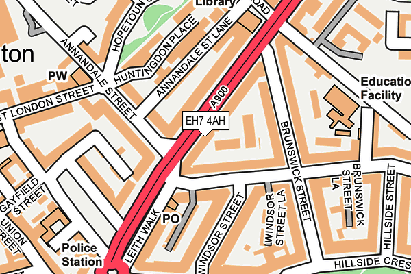 EH7 4AH map - OS OpenMap – Local (Ordnance Survey)