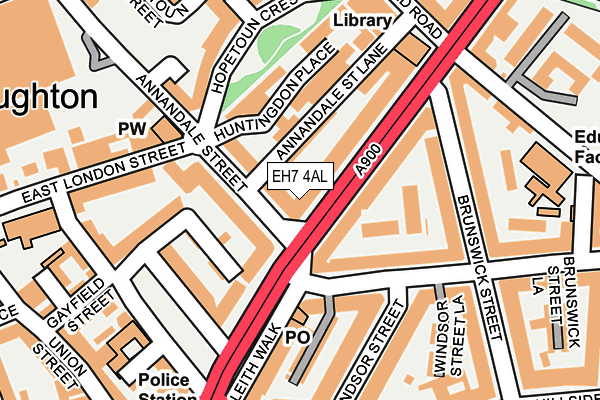 EH7 4AL map - OS OpenMap – Local (Ordnance Survey)