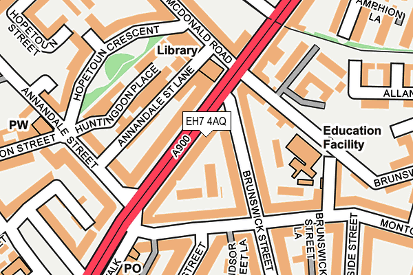 EH7 4AQ map - OS OpenMap – Local (Ordnance Survey)