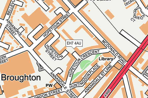 EH7 4AU map - OS OpenMap – Local (Ordnance Survey)