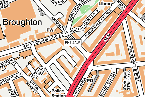 EH7 4AW map - OS OpenMap – Local (Ordnance Survey)