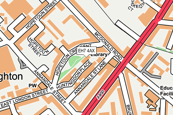 EH7 4AX map - OS OpenMap – Local (Ordnance Survey)