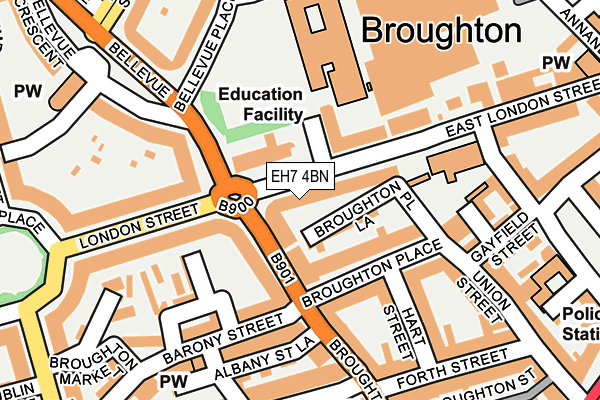 EH7 4BN map - OS OpenMap – Local (Ordnance Survey)