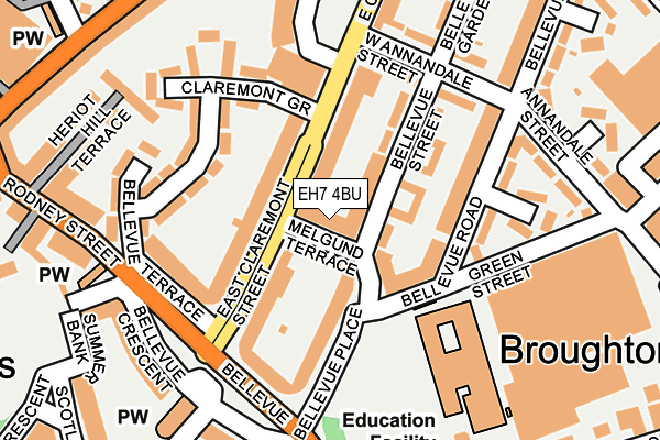 EH7 4BU map - OS OpenMap – Local (Ordnance Survey)