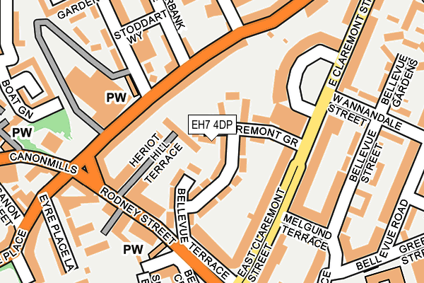 EH7 4DP map - OS OpenMap – Local (Ordnance Survey)