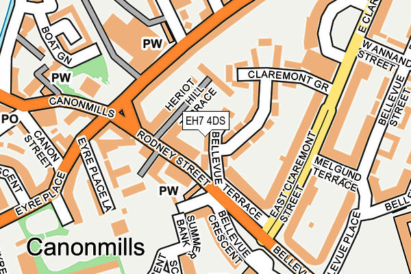 EH7 4DS map - OS OpenMap – Local (Ordnance Survey)