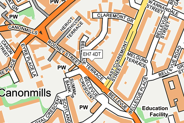 EH7 4DT map - OS OpenMap – Local (Ordnance Survey)