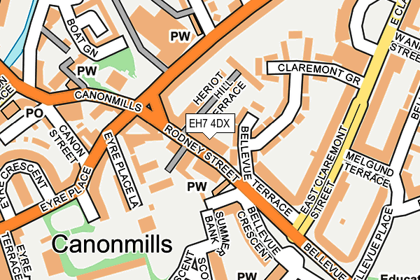 EH7 4DX map - OS OpenMap – Local (Ordnance Survey)