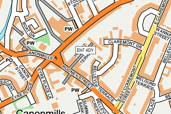 EH7 4DY map - OS OpenMap – Local (Ordnance Survey)