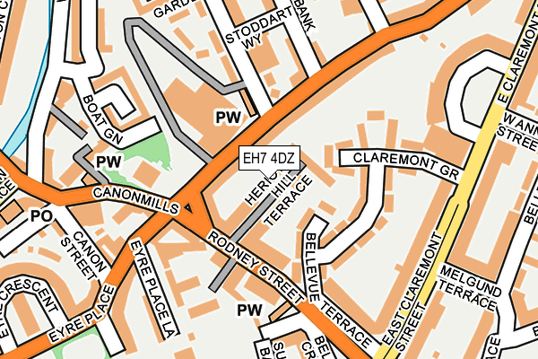 EH7 4DZ map - OS OpenMap – Local (Ordnance Survey)