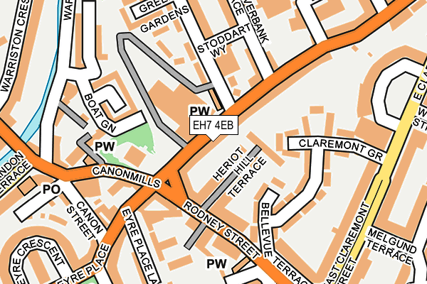 EH7 4EB map - OS OpenMap – Local (Ordnance Survey)