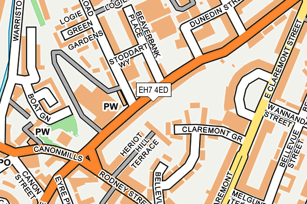 EH7 4ED map - OS OpenMap – Local (Ordnance Survey)