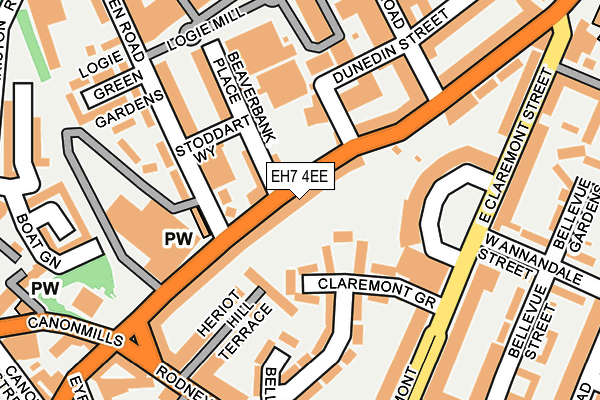 EH7 4EE map - OS OpenMap – Local (Ordnance Survey)