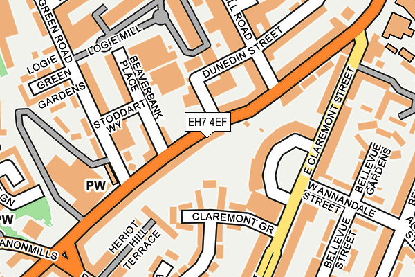 EH7 4EF map - OS OpenMap – Local (Ordnance Survey)