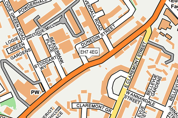 EH7 4EG map - OS OpenMap – Local (Ordnance Survey)