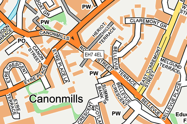 EH7 4EL map - OS OpenMap – Local (Ordnance Survey)