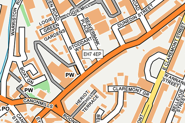 EH7 4EP map - OS OpenMap – Local (Ordnance Survey)