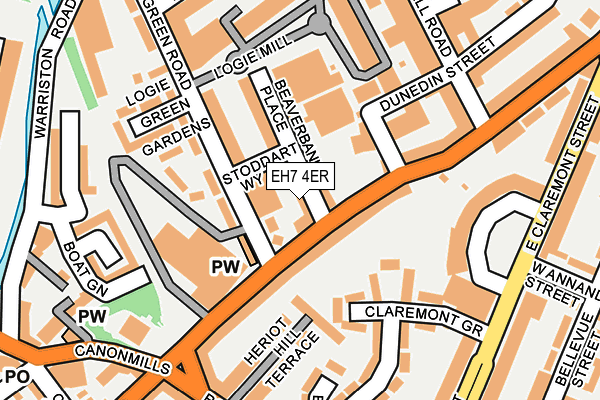 EH7 4ER map - OS OpenMap – Local (Ordnance Survey)