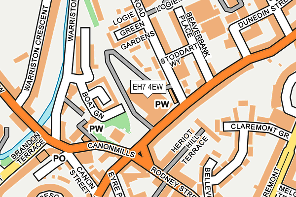 EH7 4EW map - OS OpenMap – Local (Ordnance Survey)