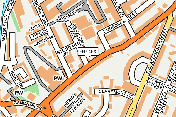 EH7 4EX map - OS OpenMap – Local (Ordnance Survey)