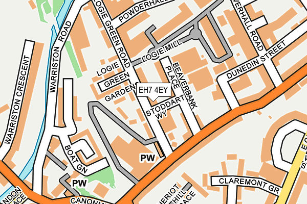 EH7 4EY map - OS OpenMap – Local (Ordnance Survey)