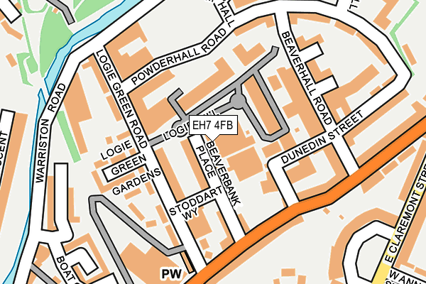 EH7 4FB map - OS OpenMap – Local (Ordnance Survey)