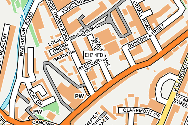 EH7 4FD map - OS OpenMap – Local (Ordnance Survey)