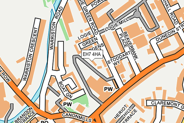 EH7 4HA map - OS OpenMap – Local (Ordnance Survey)
