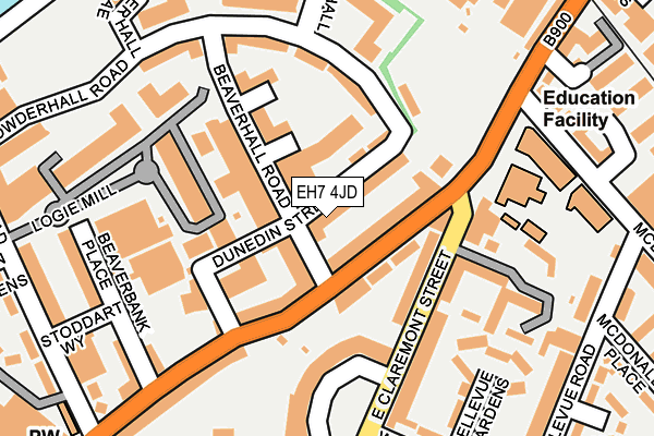 EH7 4JD map - OS OpenMap – Local (Ordnance Survey)