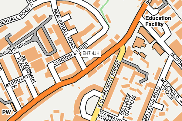 EH7 4JH map - OS OpenMap – Local (Ordnance Survey)