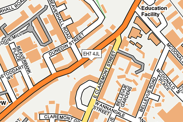 EH7 4JL map - OS OpenMap – Local (Ordnance Survey)