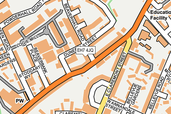 EH7 4JQ map - OS OpenMap – Local (Ordnance Survey)