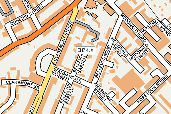 EH7 4JX map - OS OpenMap – Local (Ordnance Survey)